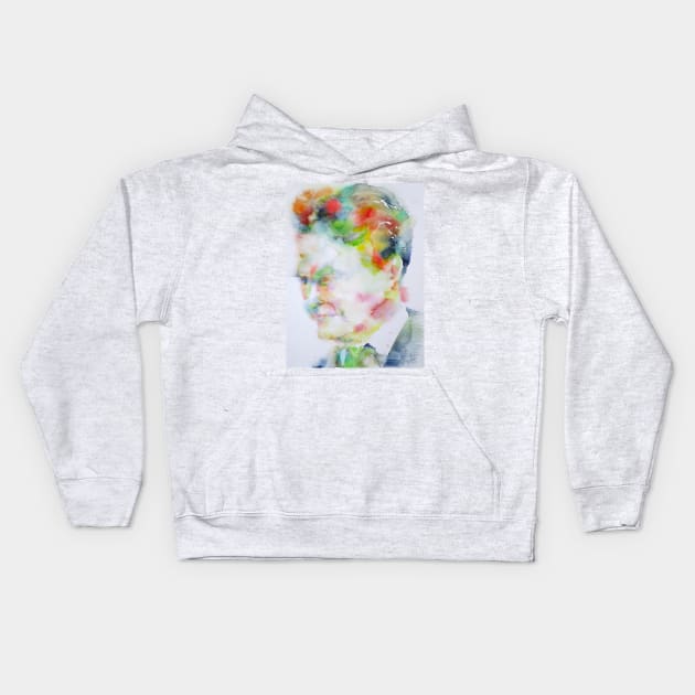 F. SCOTT FITZGERALD - watercolor portrait .3 Kids Hoodie by lautir